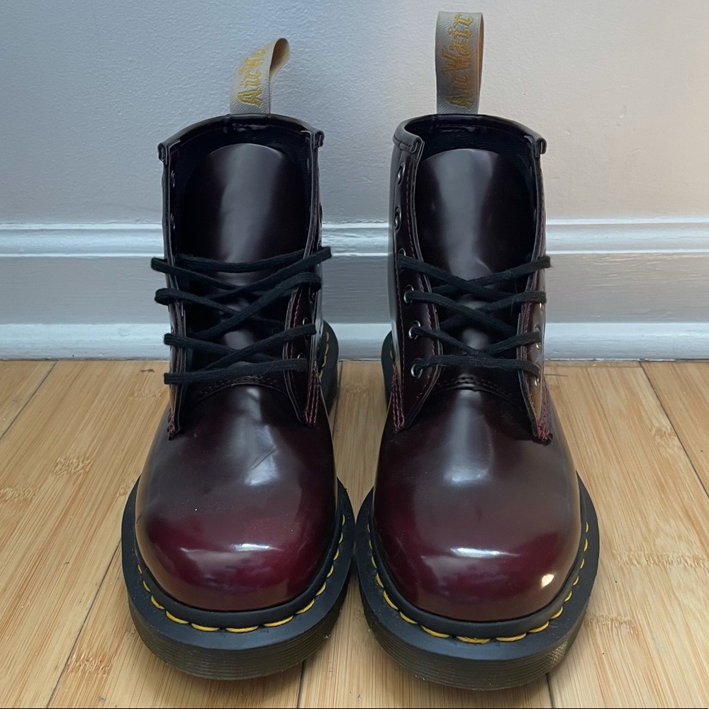 Doc Martens Vegan Ankle Boots - Cherry Red